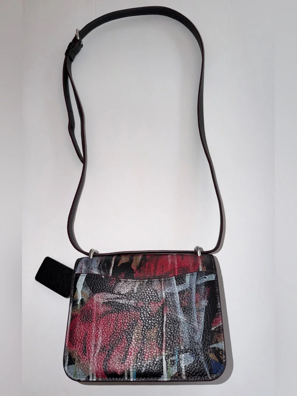 Coach CM108 Morgan Square Crossbody Graffiti Leather Black Multi NWT